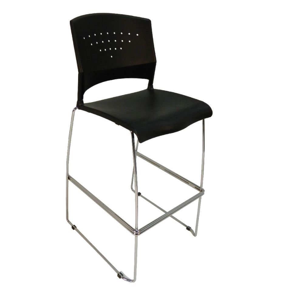 Oasys Steel Stack Black Bar Chair