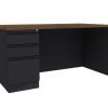 Single Ped Charcoal Classic Desk 30" x 60" Self Pull