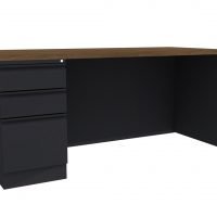 Single Ped Charcoal Classic Desk 30" x 66" Self Pull