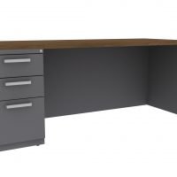 Single Ped Graphite Classic Desk 30" x 72" Bar Pull