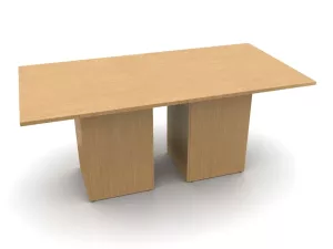 Rectangular-shaped laminate top, natural recon laminate HON table.