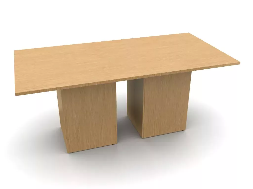 Rectangular-shaped laminate top, natural recon laminate HON table.
