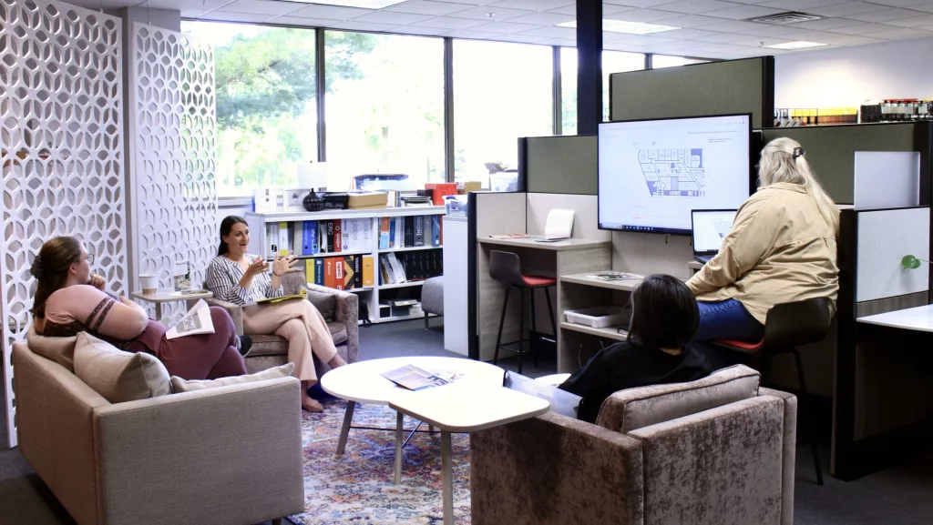 Design team discussing a project