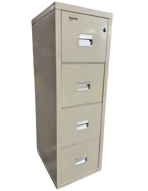 FireKing Turtle 4 Drawer Vertical File sand color