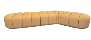 Caterpillar Lounge Sofa; Straight Seat Frame; Fabric Color: Peach