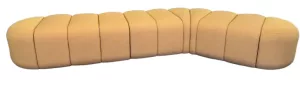 Caterpillar Lounge Sofa; Straight Seat Frame; Fabric Color: Peach