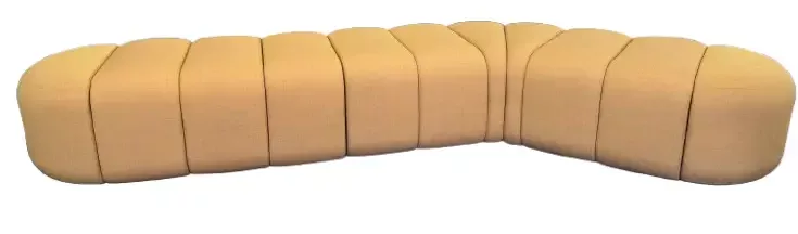 Caterpillar Lounge Sofa; Straight Seat Frame; Fabric Color: Peach