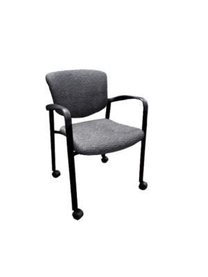 Haworth Improv Guest Chair; Black Frame; Black Coasters ;Fabric: Fuse Pepper