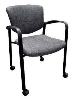 Haworth Improv Guest Chair; Black Frame; Black Coasters ;Fabric: Fuse Pepper