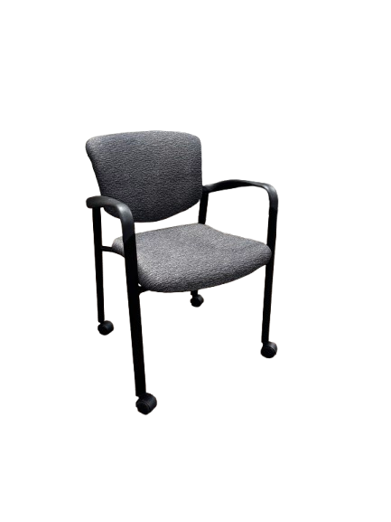 Haworth Improv Guest Chair; Black Frame; Black Coasters ;Fabric: Fuse Pepper