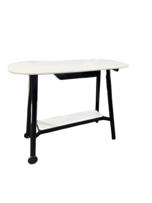 Nienkamper Table; 38"H X 48"L X 24"W: Casters; Black Base; Designers White Top