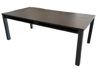 Allsteel Table, 42"W x 84" L, Dark Walnut Laminate, HON Charcoal Base
