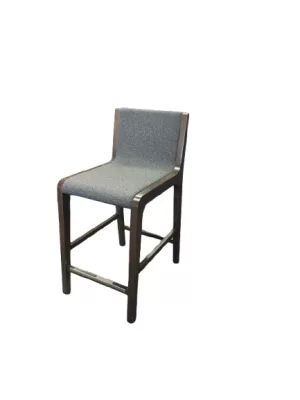 OFS Chair, Walnut Base, Grey Fabric
