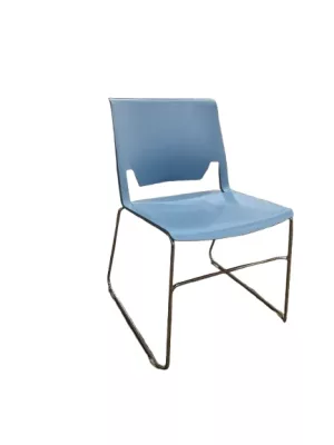 Haworth Very Stack Chair, Mid Seat Blue, Silver Base