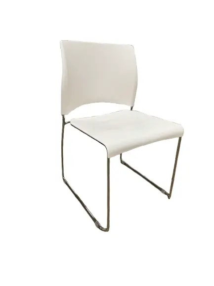 45-degree front view of Allsteel White Side Chair
