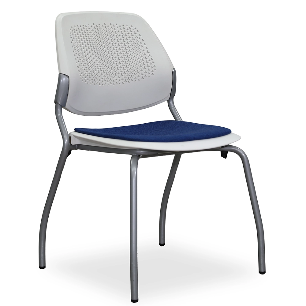 Allsteel Inspire with blue seat and white back shown at a 45 degree front view.