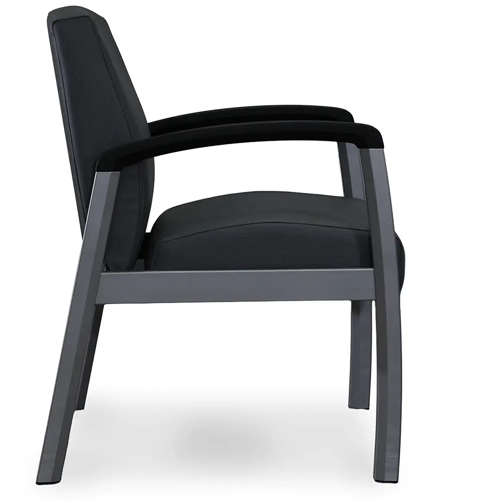 SitOnIt Aviera in dark gray fabric shown from the right side.