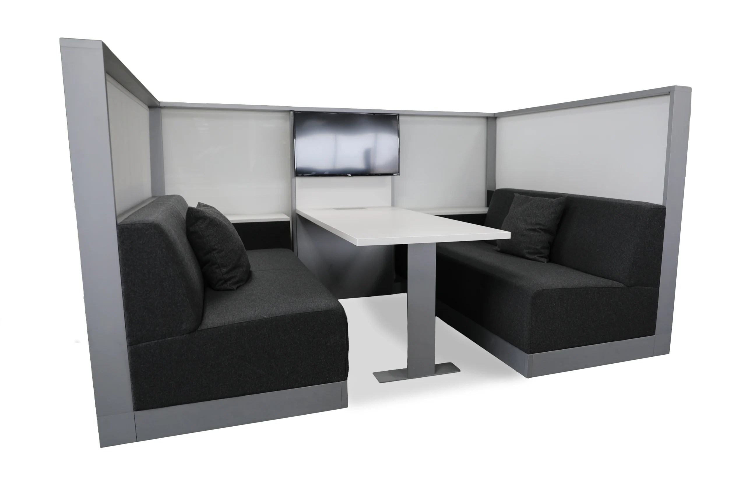 Allsteel Clubhouse Booth with Dark Gray Seating