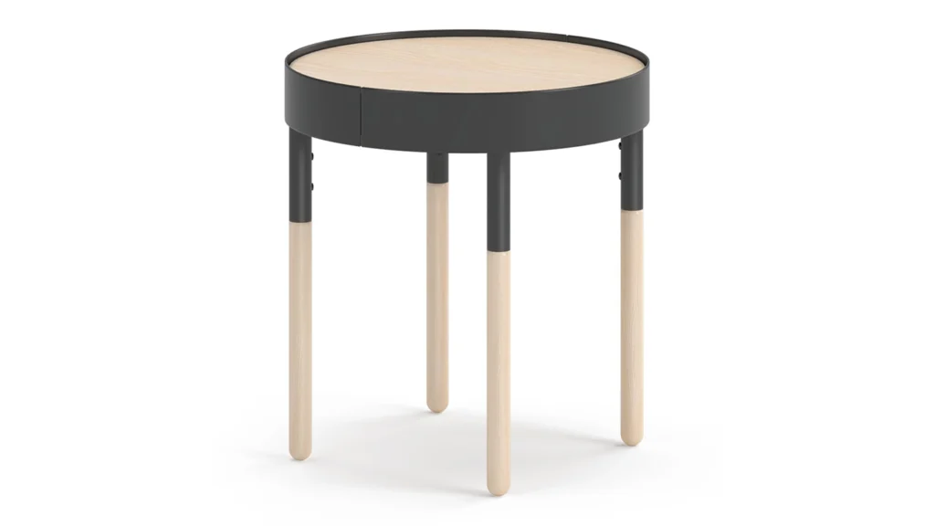 HON Sculpt round table shown at front view.