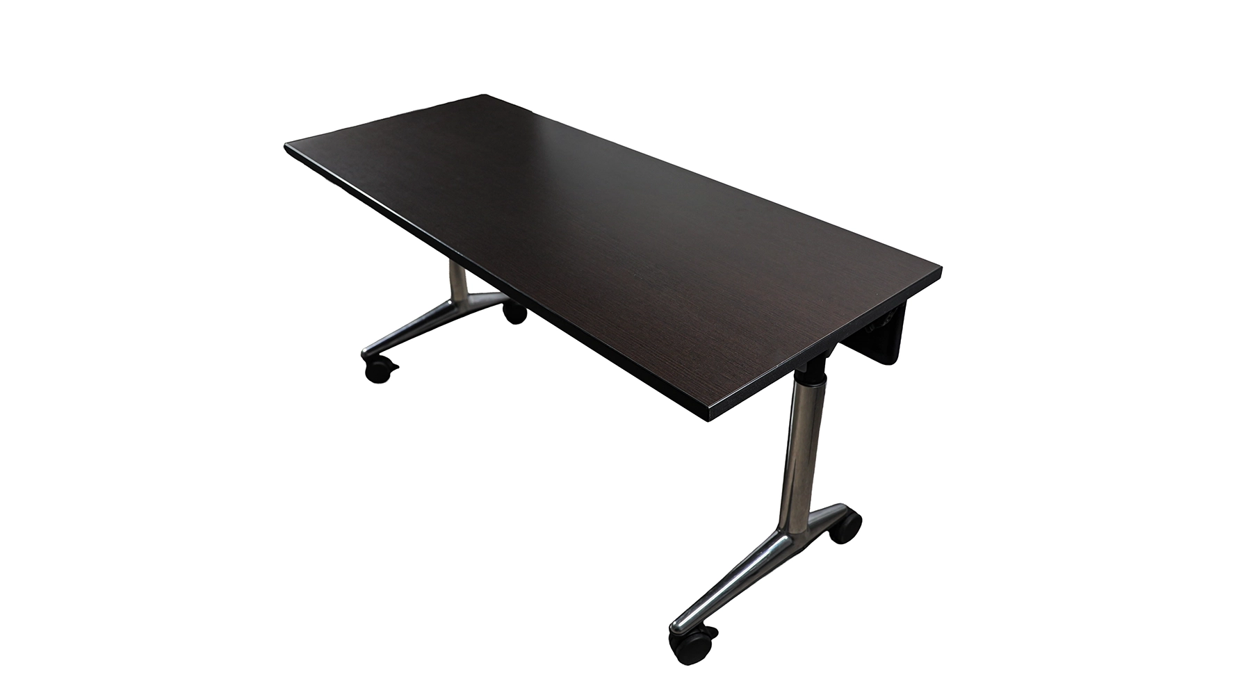 Walnut Training Table on casters