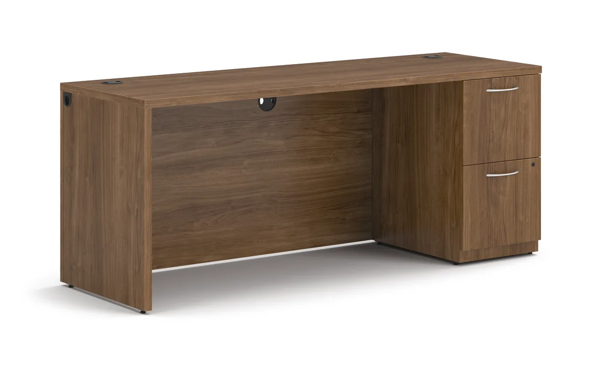 HON Concinnity Desk shown at angled front view.