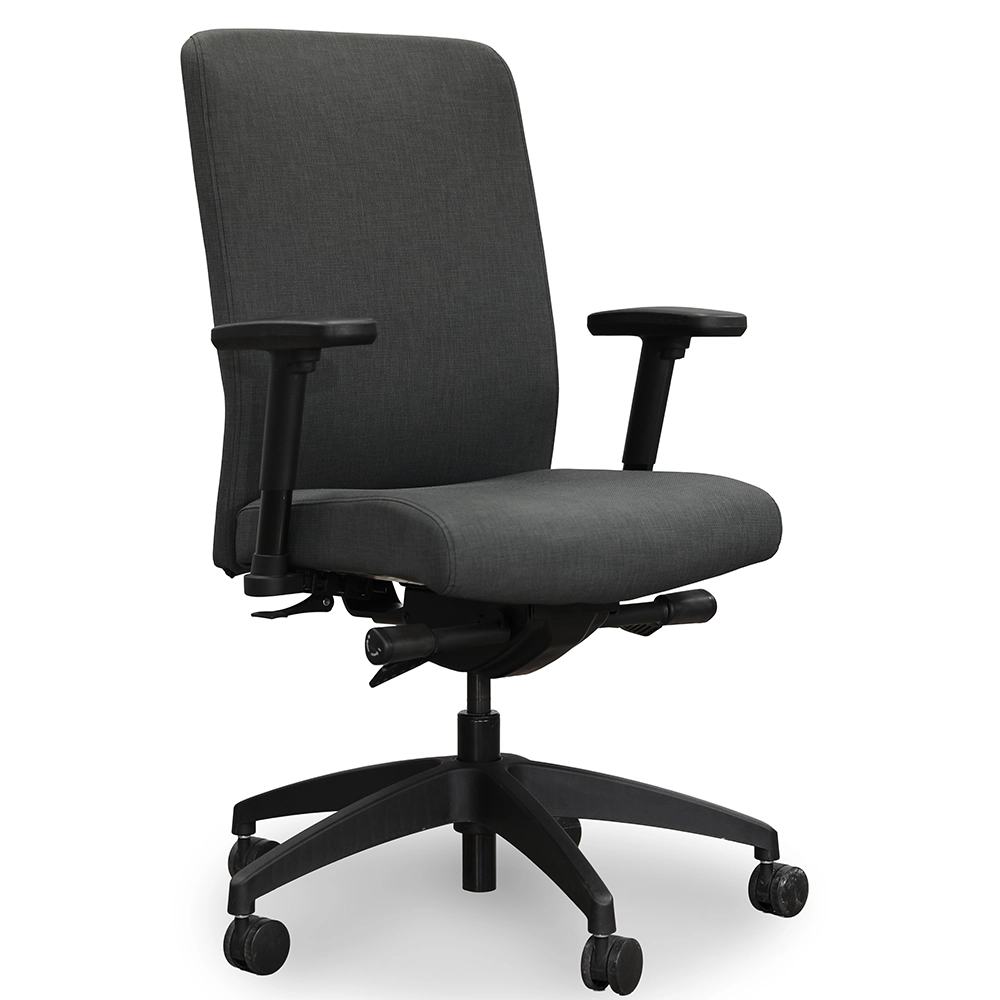 Allsteel Scout Task Chair with Carbon Gray upholstery shown from the front.
