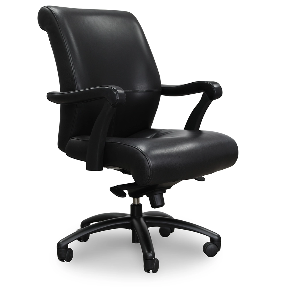 Keilhauer Danforth Mid-Back Black Leather Executive Chair