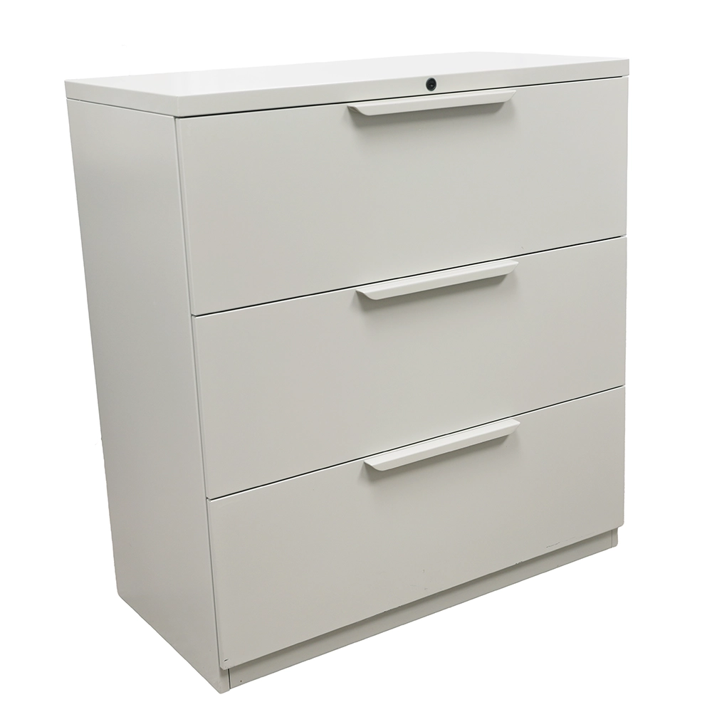 Haworth Three Drawer Lateral File finished in Haworth Putty