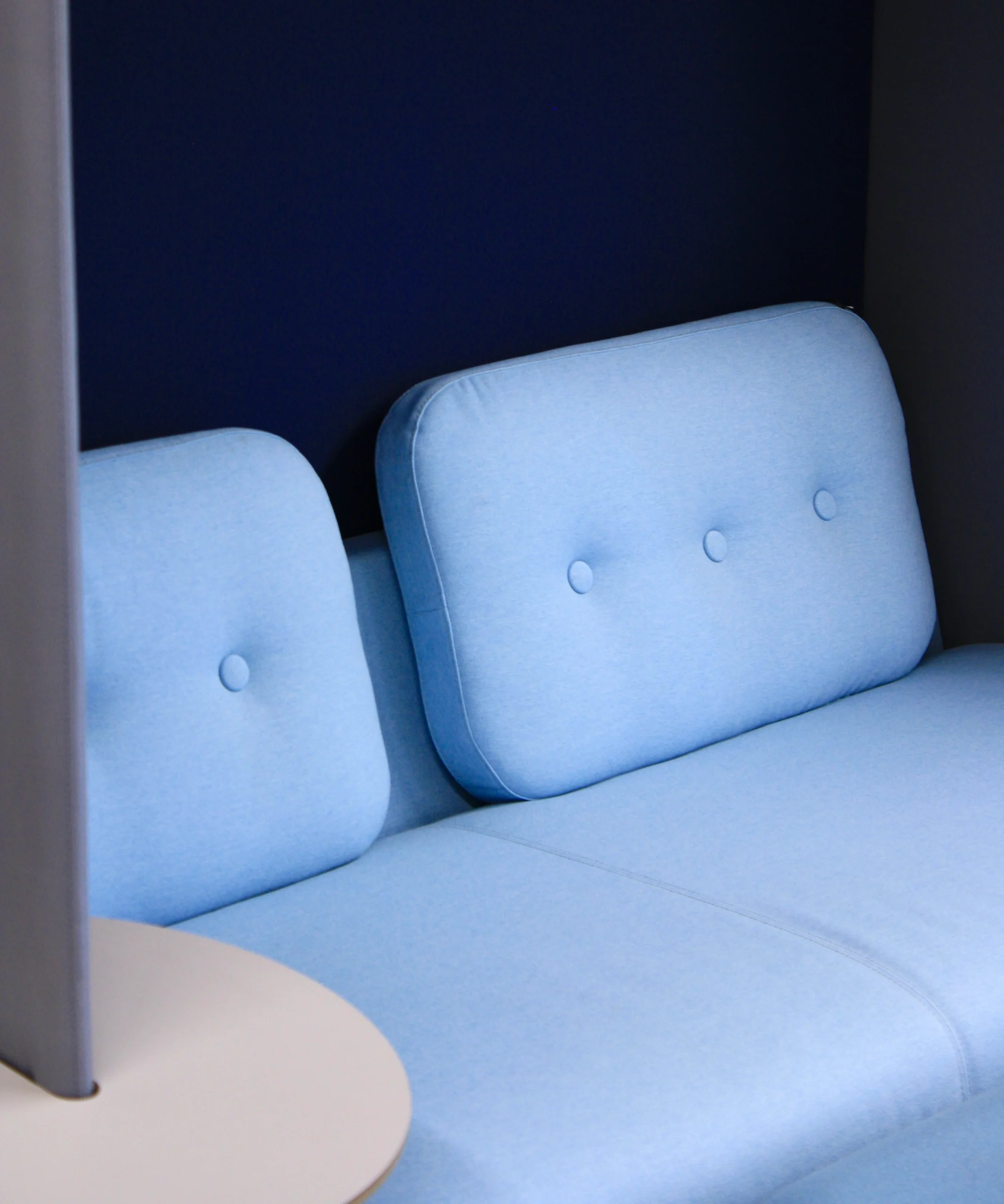 Modern office lounge furniture prepared for commercial office relocation.