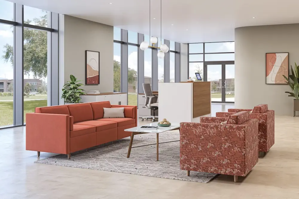 Lounge seating in a commercial office