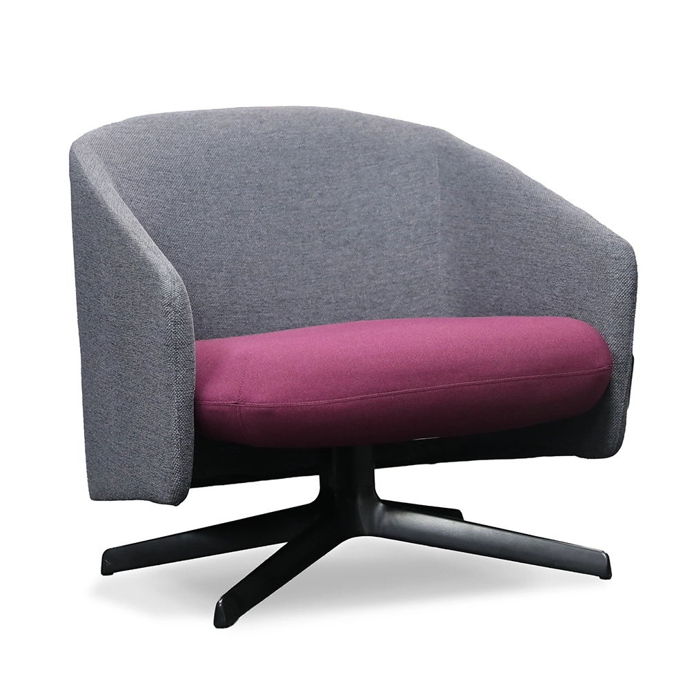 Studio TK Cover Swivel Lounge Chair with vibrant purple seat.