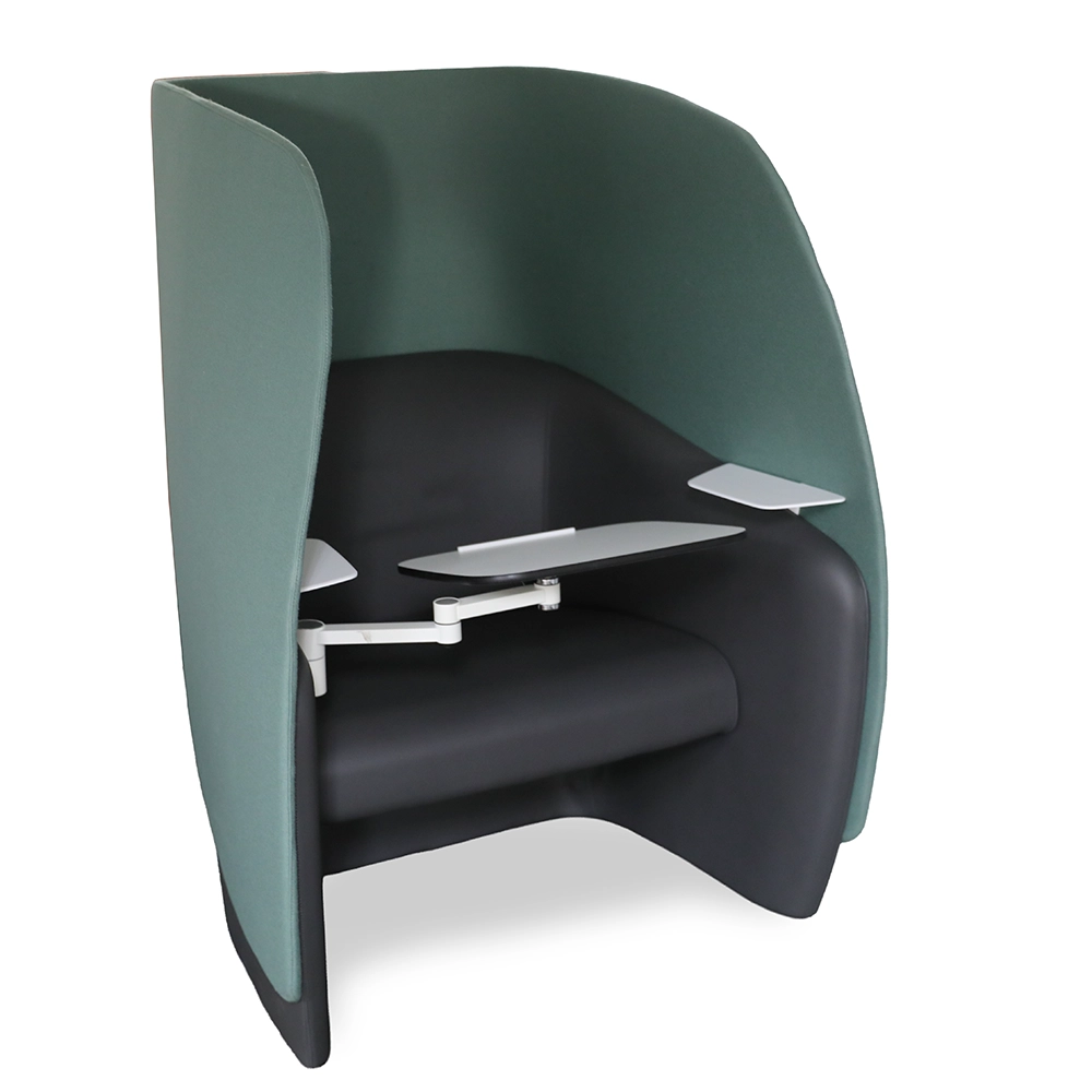 Haworth Mango with Green Molded Foam Privacy Screen for added privacy.