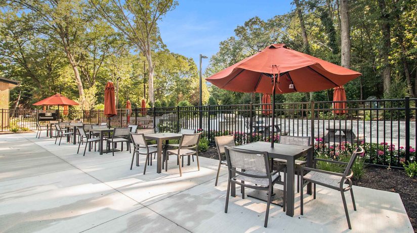 Photo of outdoor area completed by West Michigan Office Interiors